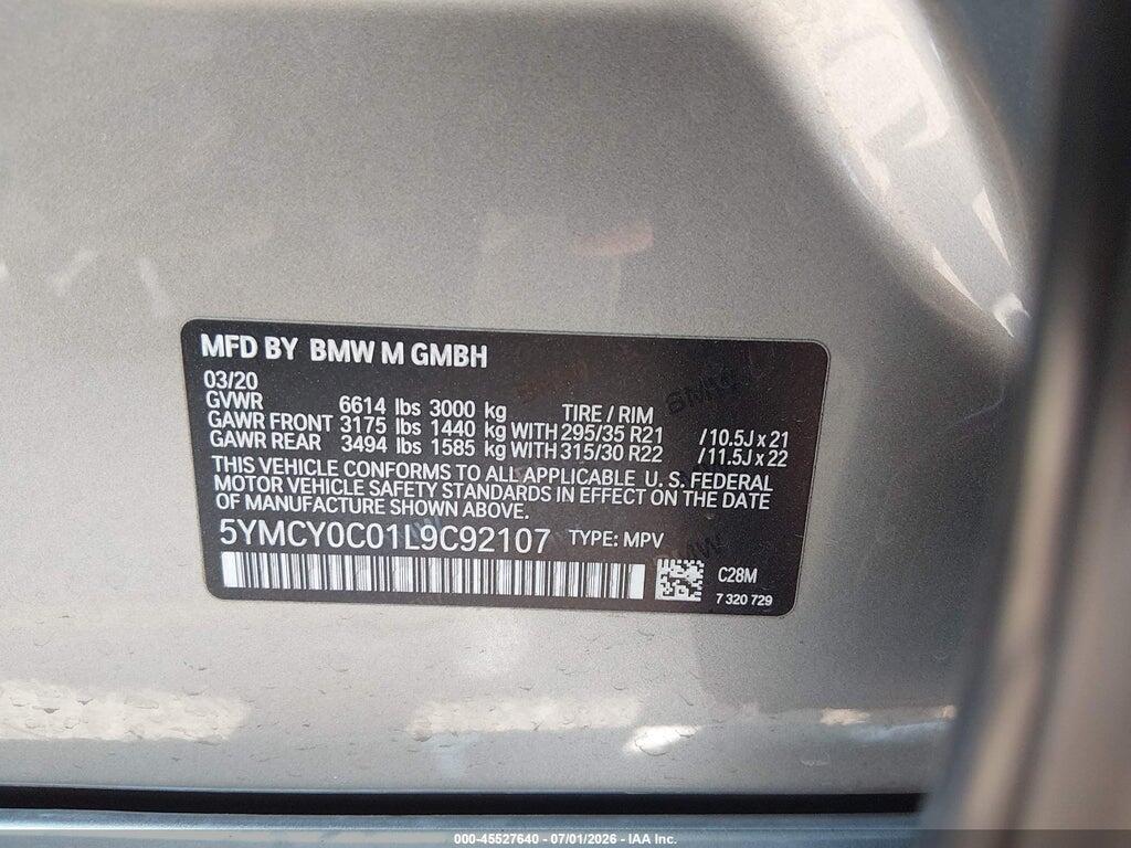 5YMCY0C01L9C92107 2020 BMW X6 M photo no. 9