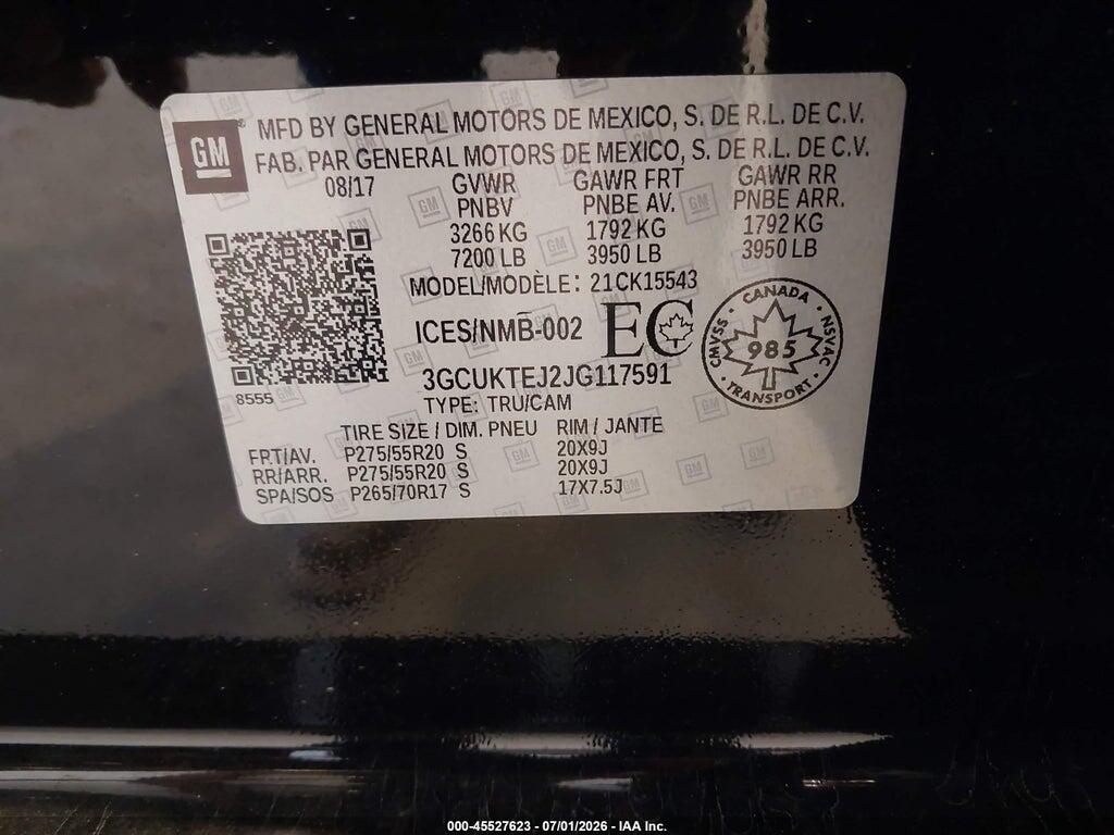 3GCUKTEJ2JG117591 2018 CHEVROLET SILVERADO 1500 photo no. 9