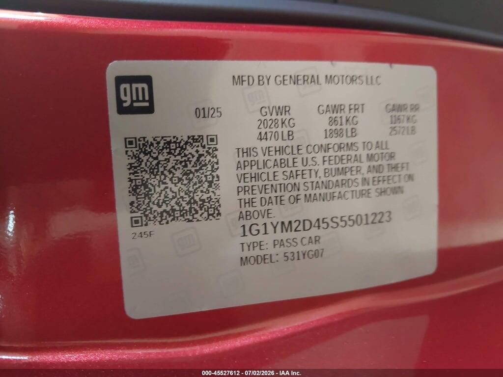 1G1YM2D45S5501223 2025 CHEVROLET CORVETTE E-RAY photo no. 9