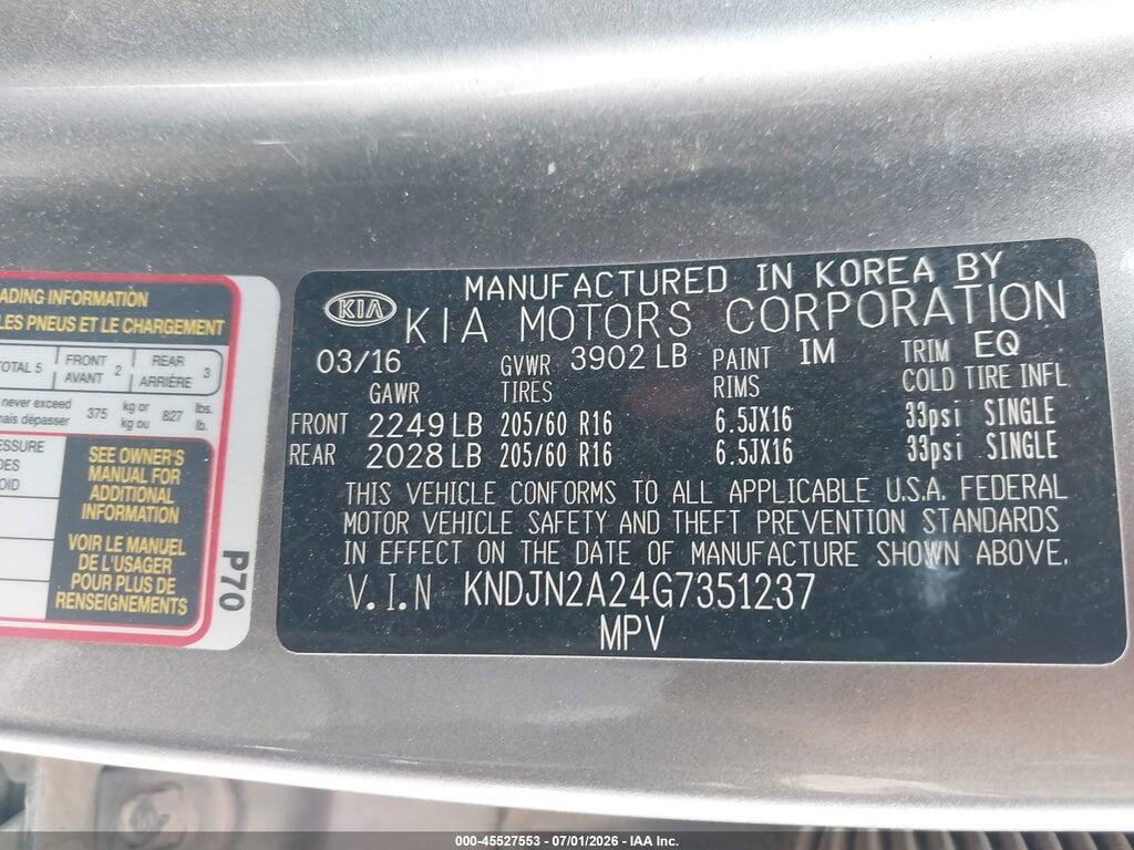 KNDJN2A24G7351237 2016 KIA SOUL photo no. 9