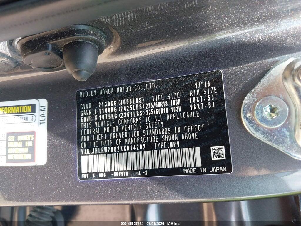 JHLRW2H82KX014202 2019 HONDA CR-V photo no. 9