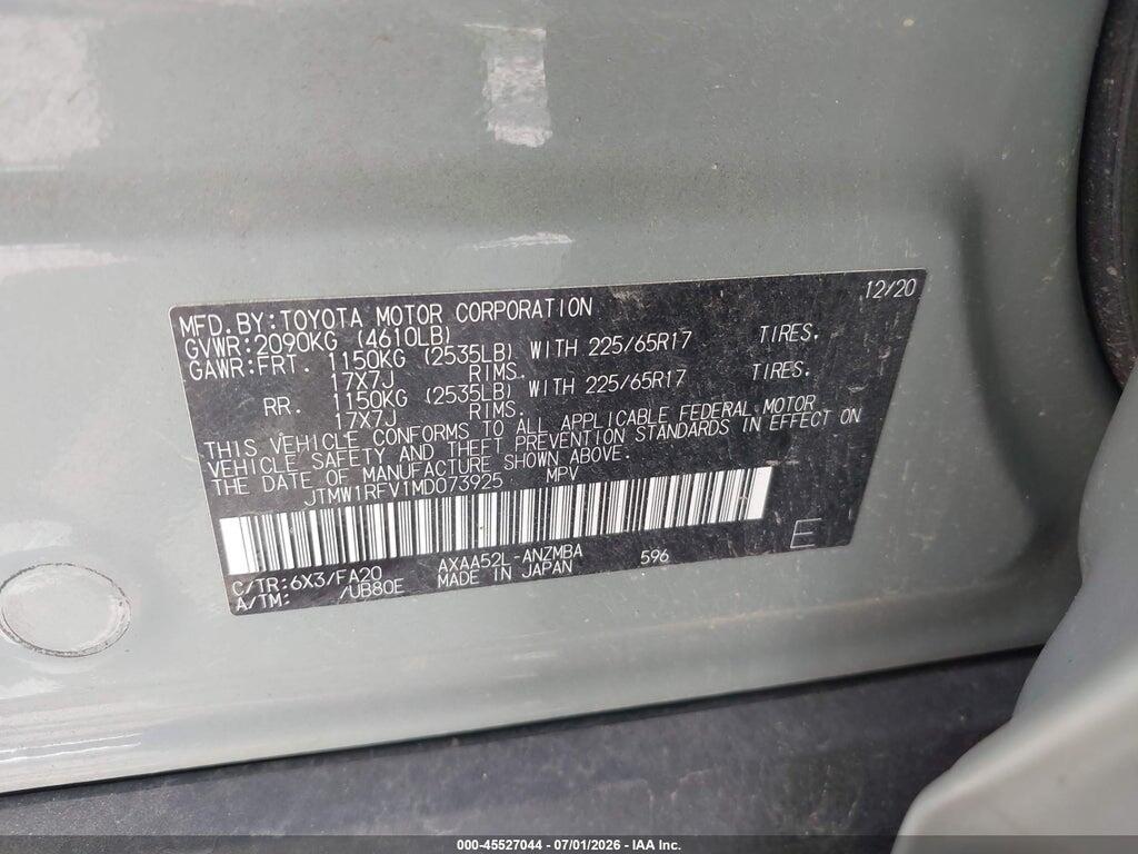 JTMW1RFV1MD073925 2021 TOYOTA RAV4 photo no. 9