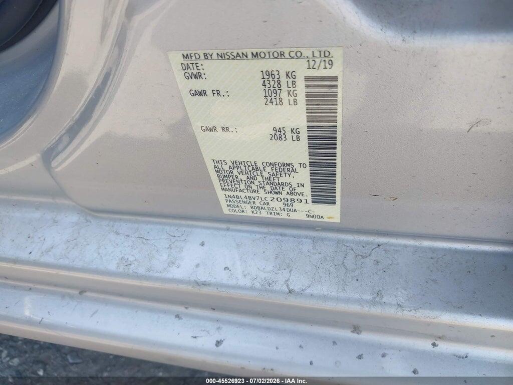 1N4BL4BV7LC209891 2020 NISSAN ALTIMA photo no. 9