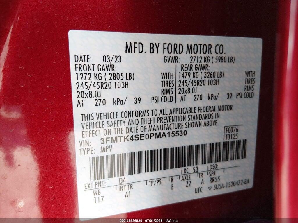 3FMTK4SE0PMA15530 2023 FORD MUSTANG MACH-E photo no. 9