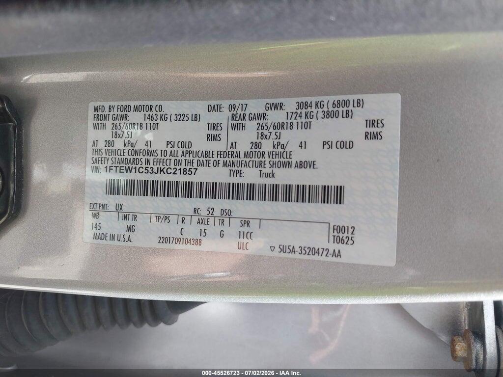 1FTEW1C53JKC21857 2018 FORD F-150 photo no. 9