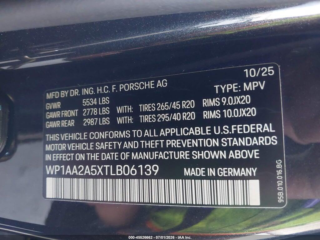 WP1AA2A5XTLB06139 2026 PORSCHE MACAN photo no. 9