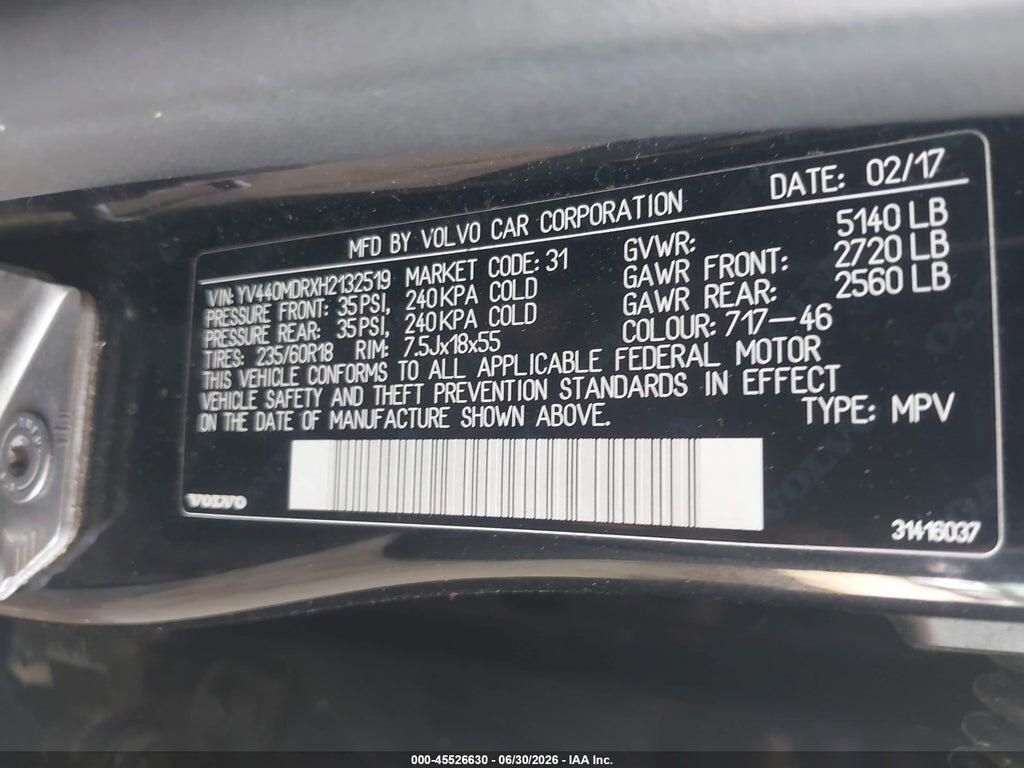 YV440MDRXH2132519 2017 VOLVO XC60 photo no. 9