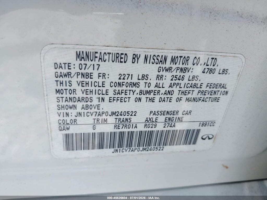 JN1CV7AP0JM240522 2018 INFINITI Q50 photo no. 9