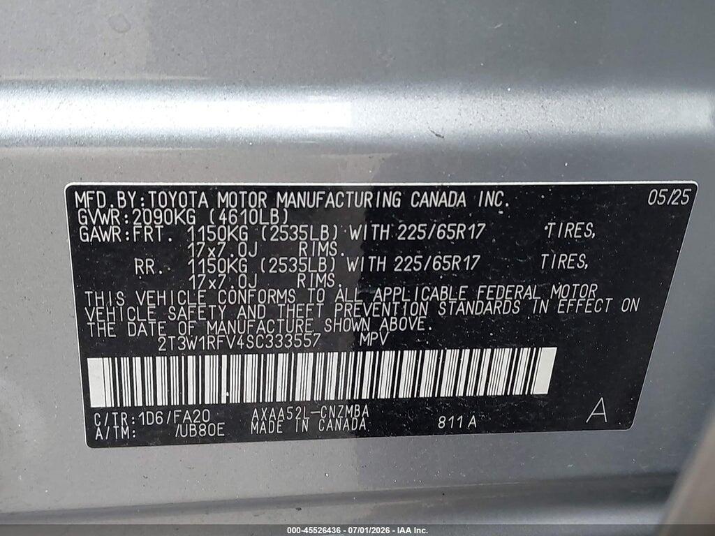 2T3W1RFV4SC333557 2025 TOYOTA RAV4 photo no. 9