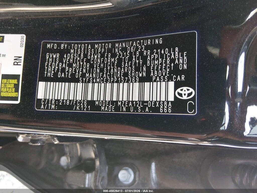 5YFS4MCE3PP157369 2023 TOYOTA COROLLA photo no. 9