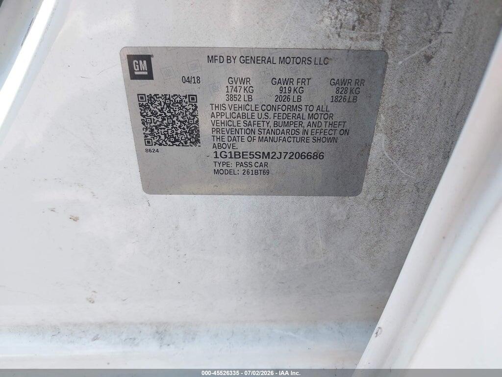 1G1BE5SM2J7206686 2018 CHEVROLET CRUZE photo no. 9