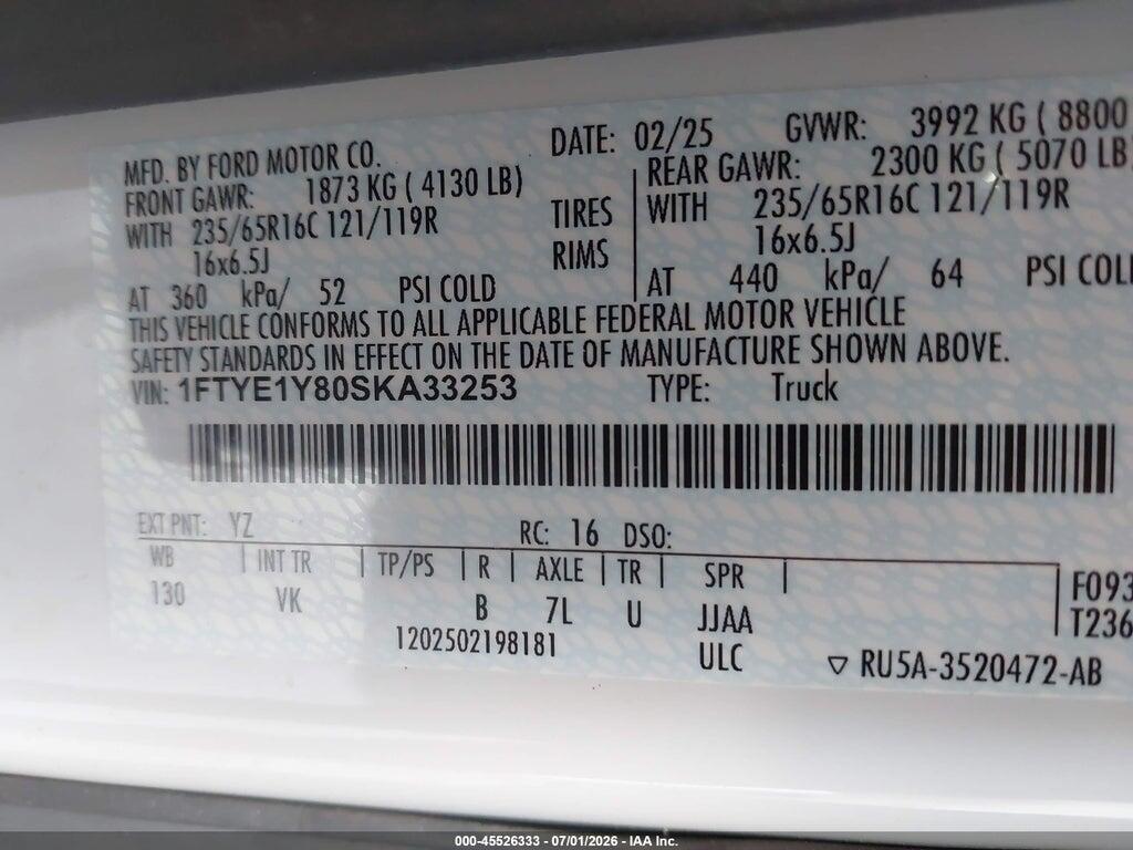 1FTYE1Y80SKA33253 2025 FORD TRANSIT-150 photo no. 9