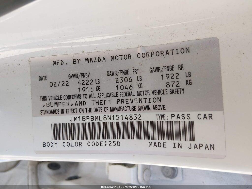 JM1BPBML8N1514832 2022 MAZDA MAZDA3 photo no. 9