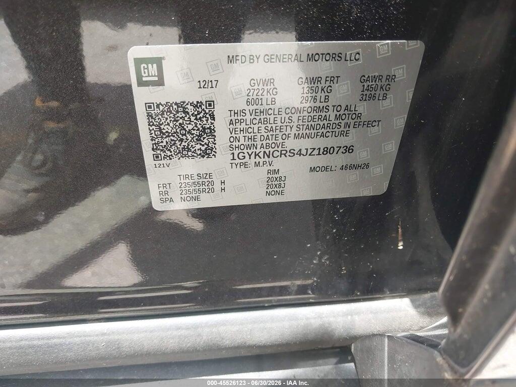 1GYKNCRS4JZ180736 2018 CADILLAC XT5 photo no. 9