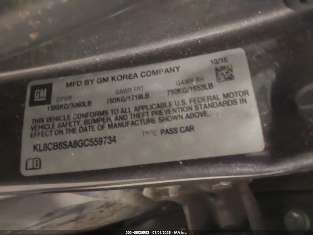 KL8CB6SA8GC559734 2016 CHEVROLET SPARK photo no. 9