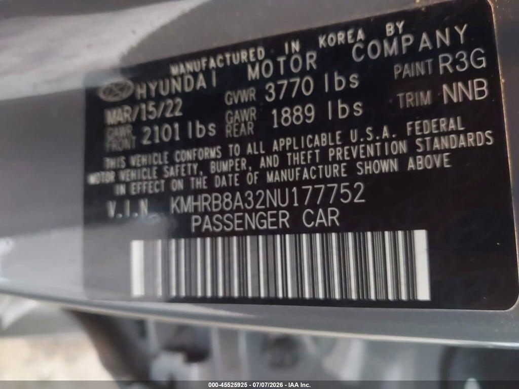 KMHRB8A32NU177752 2022 HYUNDAI VENUE photo no. 9