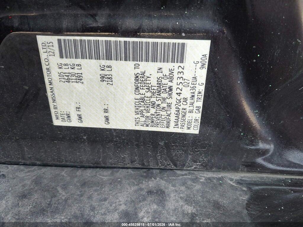 1N4AA6AP2GC425332 2016 NISSAN MAXIMA photo no. 9