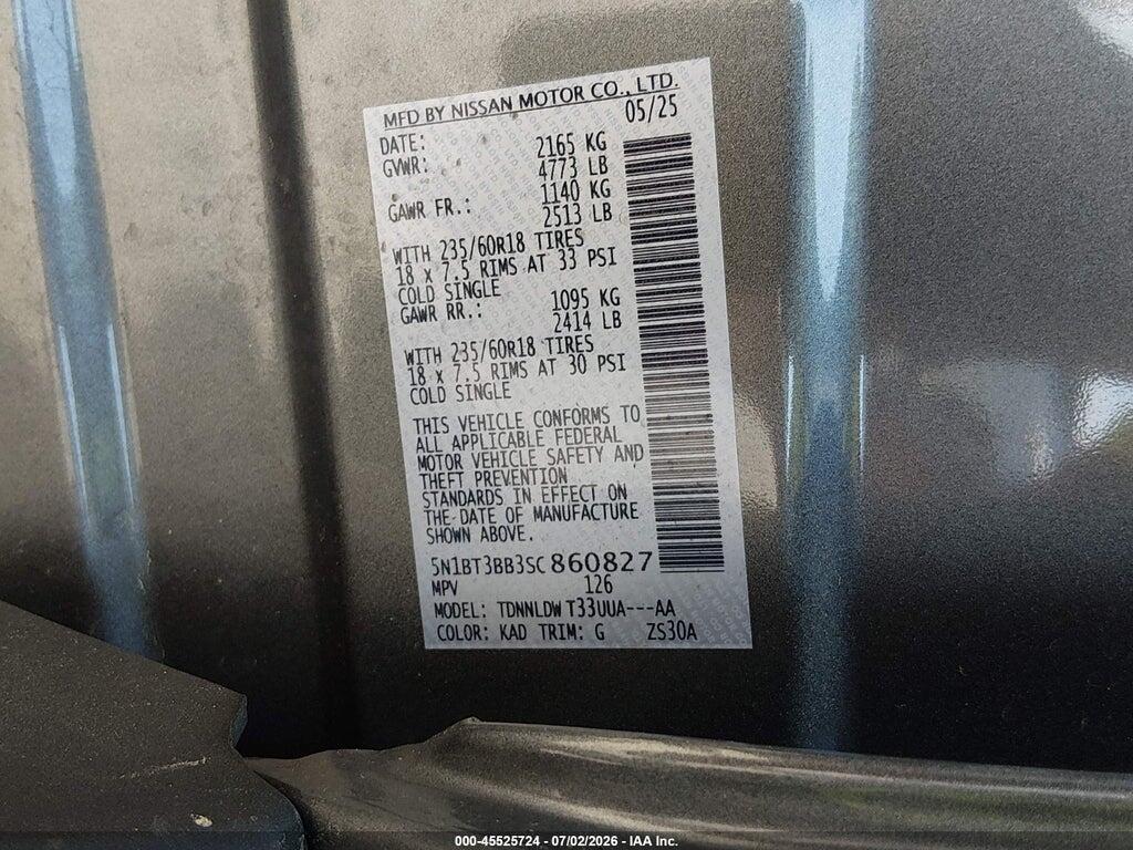 5N1BT3BB3SC860827 2025 NISSAN ROGUE photo no. 9