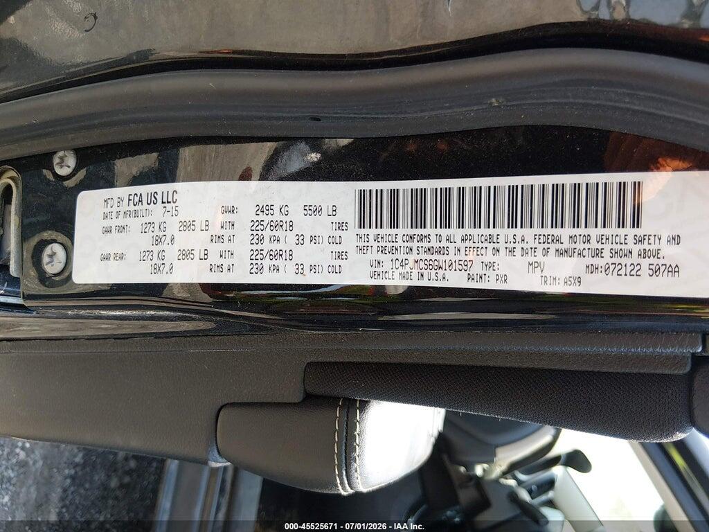 1C4PJMCS6GW101597 2016 JEEP CHEROKEE photo no. 9