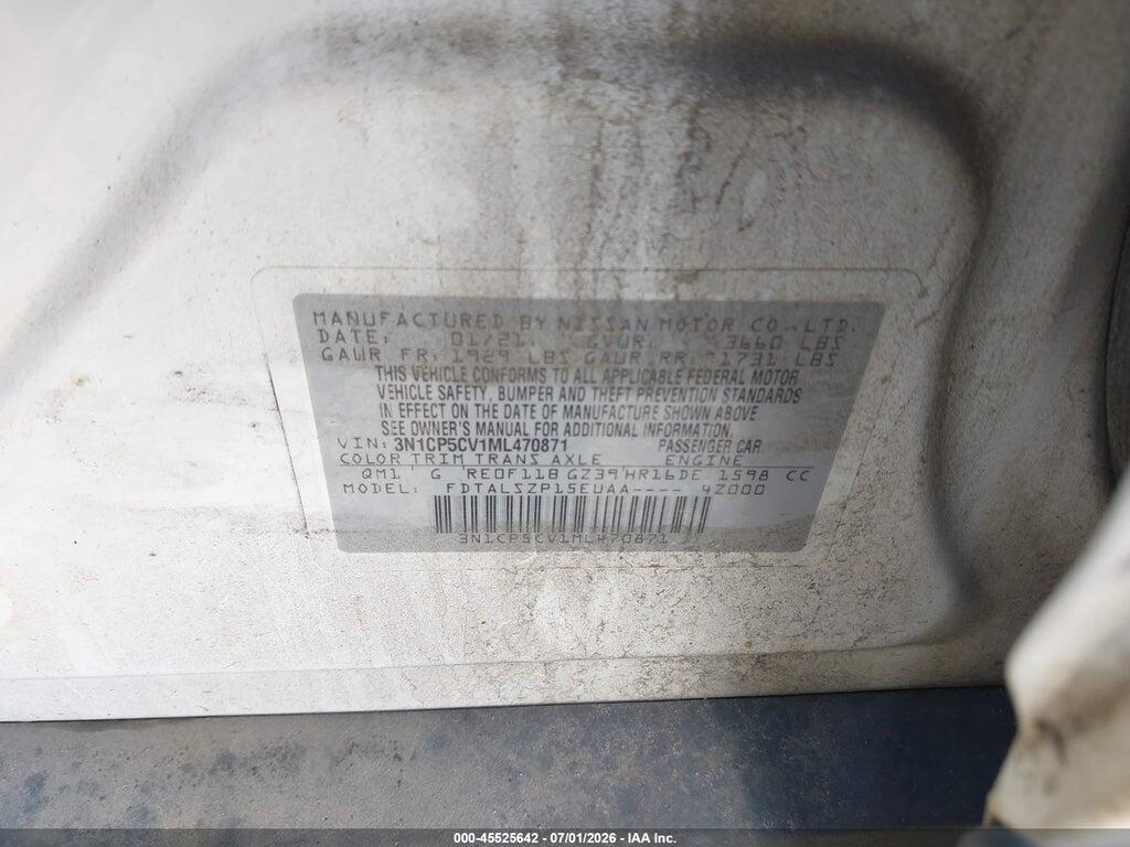 3N1CP5CV1ML470871 2021 NISSAN KICKS photo no. 9