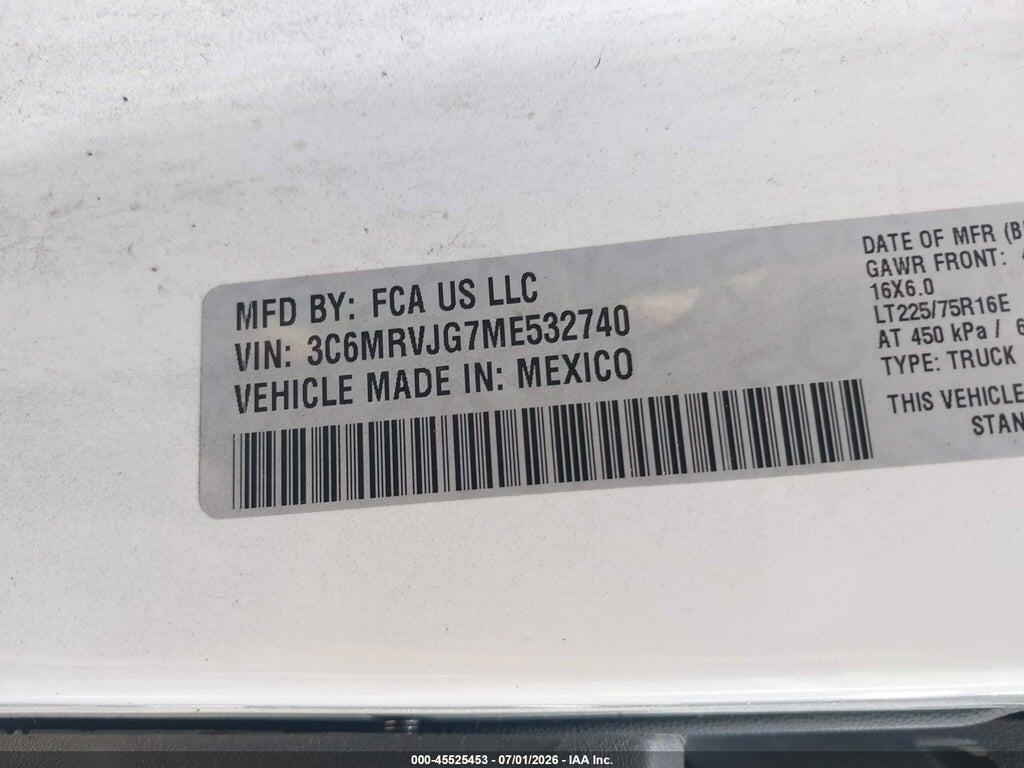 3C6MRVJG7ME532740 2021 RAM PROMASTER 3500 photo no. 9