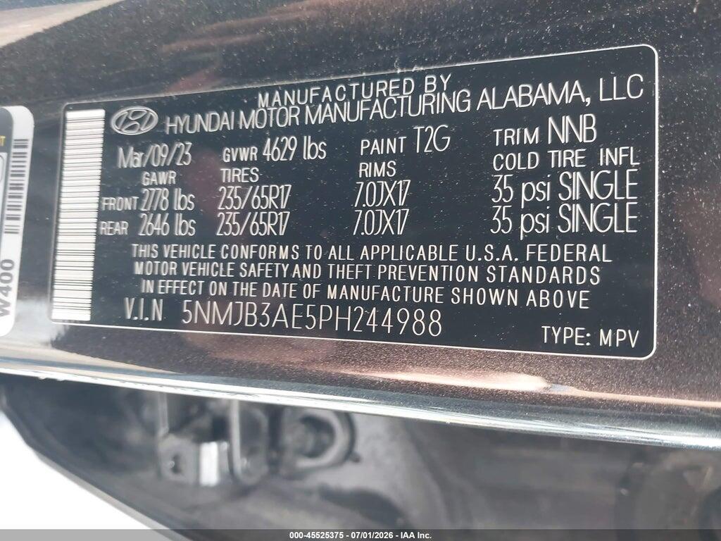 5NMJB3AE5PH244988 2023 HYUNDAI TUCSON photo no. 9