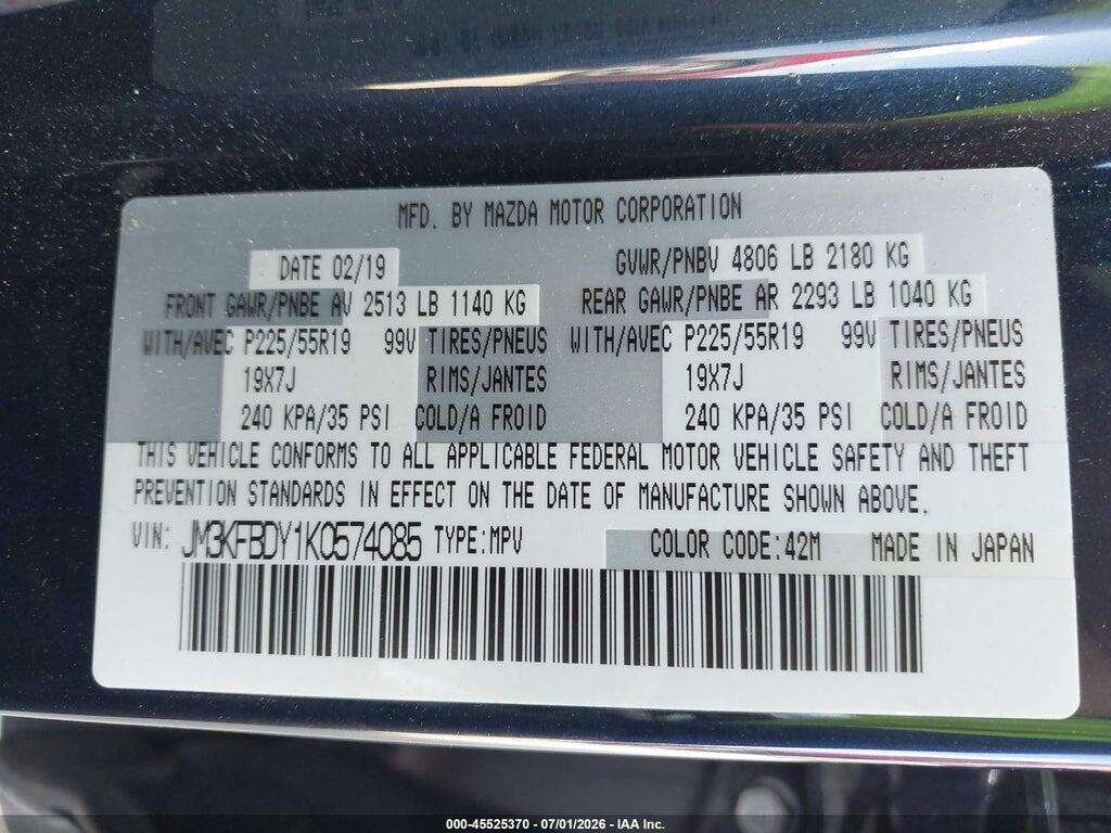 JM3KFBDY1K0574085 2019 MAZDA CX-5 photo no. 9