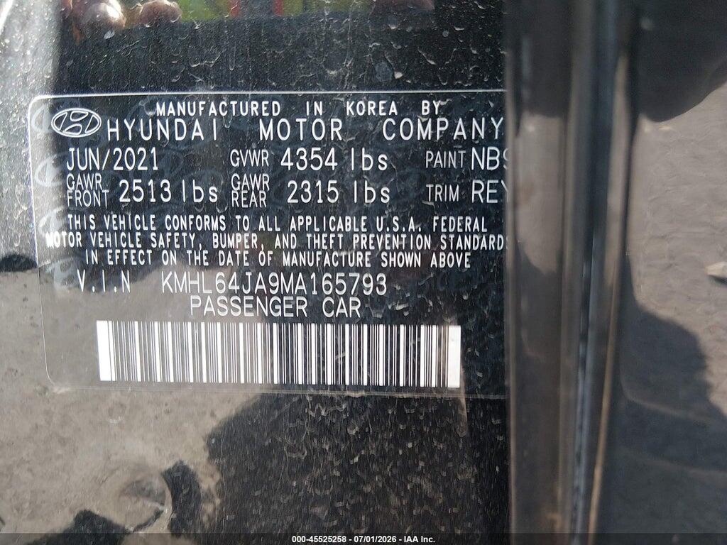 KMHL64JA9MA165793 2021 HYUNDAI SONATA photo no. 9