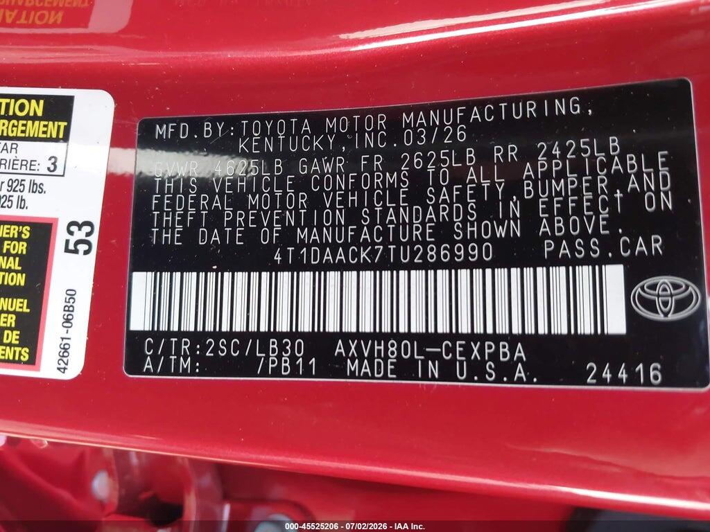 4T1DAACK7TU286990 2026 TOYOTA CAMRY photo no. 9