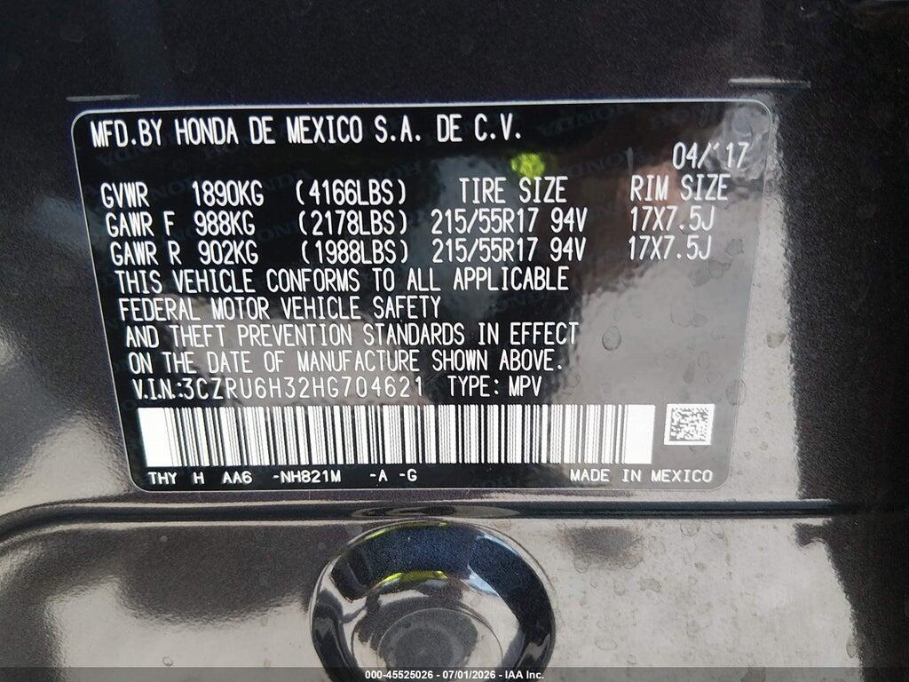 3CZRU6H32HG704621 2017 HONDA HR-V photo no. 9