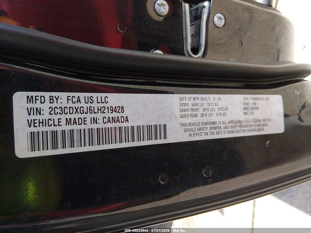 2C3CDXGJ6LH219428 2020 DODGE CHARGER photo no. 9