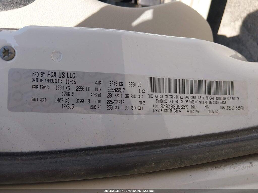 2C4RC1BG8GR232571 2016 CHRYSLER TOWN & COUNTRY photo no. 9