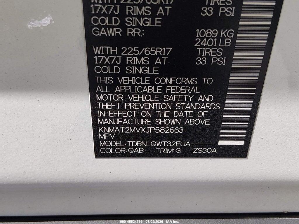 KNMAT2MVXJP582663 2018 NISSAN ROGUE photo no. 9