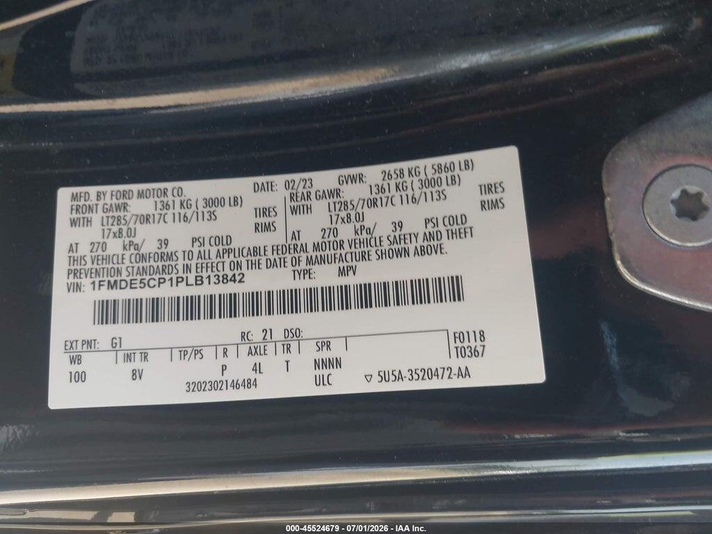 1FMDE5CP1PLB13842 2023 FORD BRONCO photo no. 9