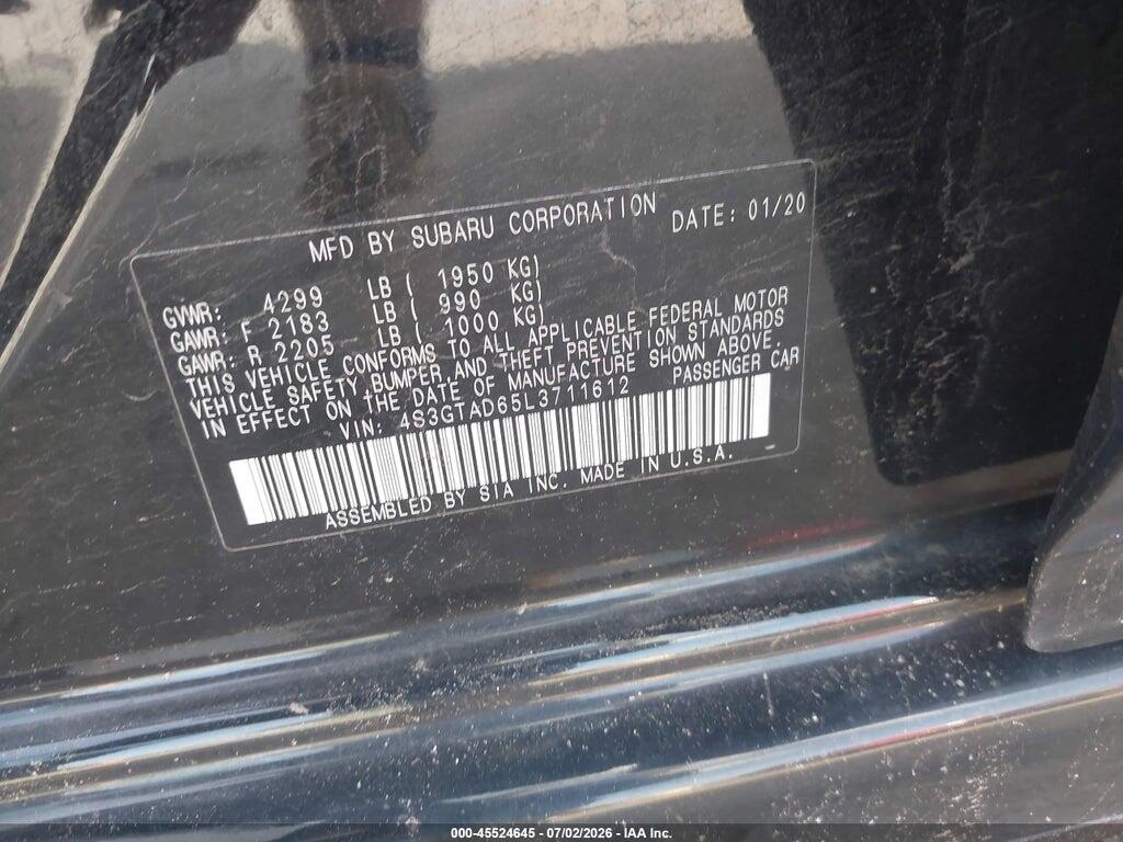 4S3GTAD65L3711612 2020 SUBARU IMPREZA photo no. 9