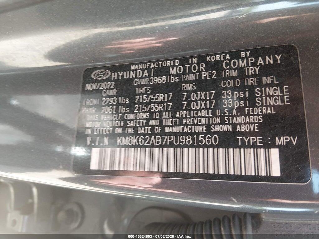KM8K62AB7PU981560 2023 HYUNDAI KONA photo no. 9