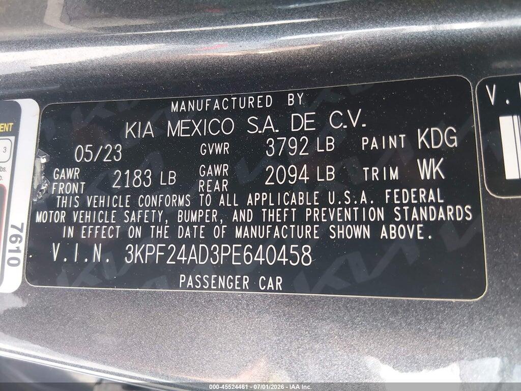3KPF24AD3PE640458 2023 KIA FORTE photo no. 9