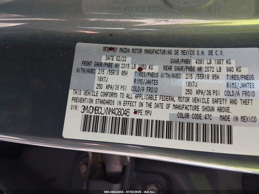 3MVDMBCLXNM408046 2022 MAZDA CX-30 photo no. 9
