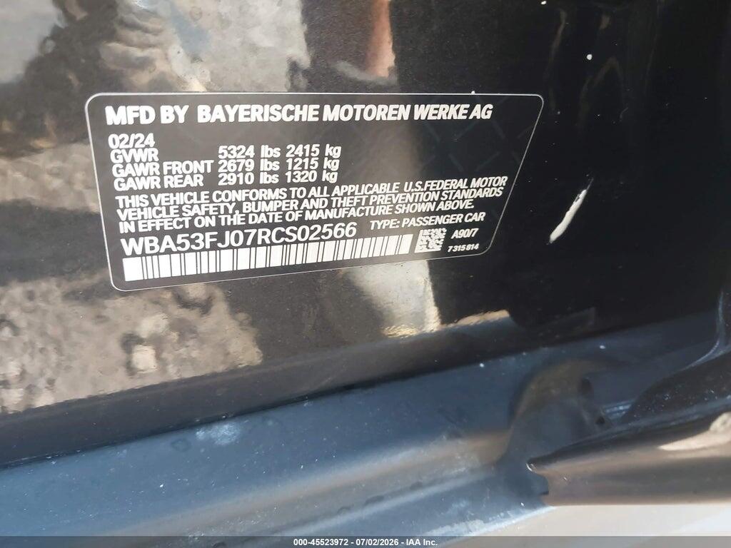 WBA53FJ07RCS02566 2024 BMW 530I photo no. 9