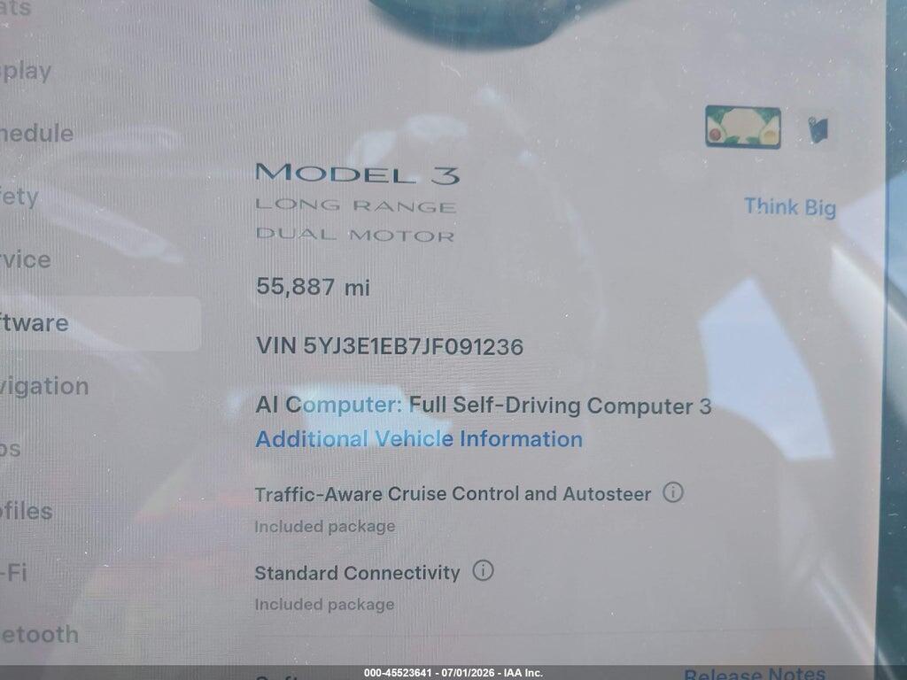 5YJ3E1EB7JF091236 2018 TESLA MODEL 3 photo no. 7