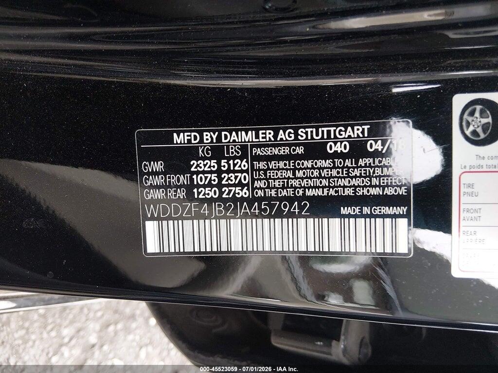 WDDZF4JB2JA457942 2018 MERCEDES-BENZ E 300 photo no. 9