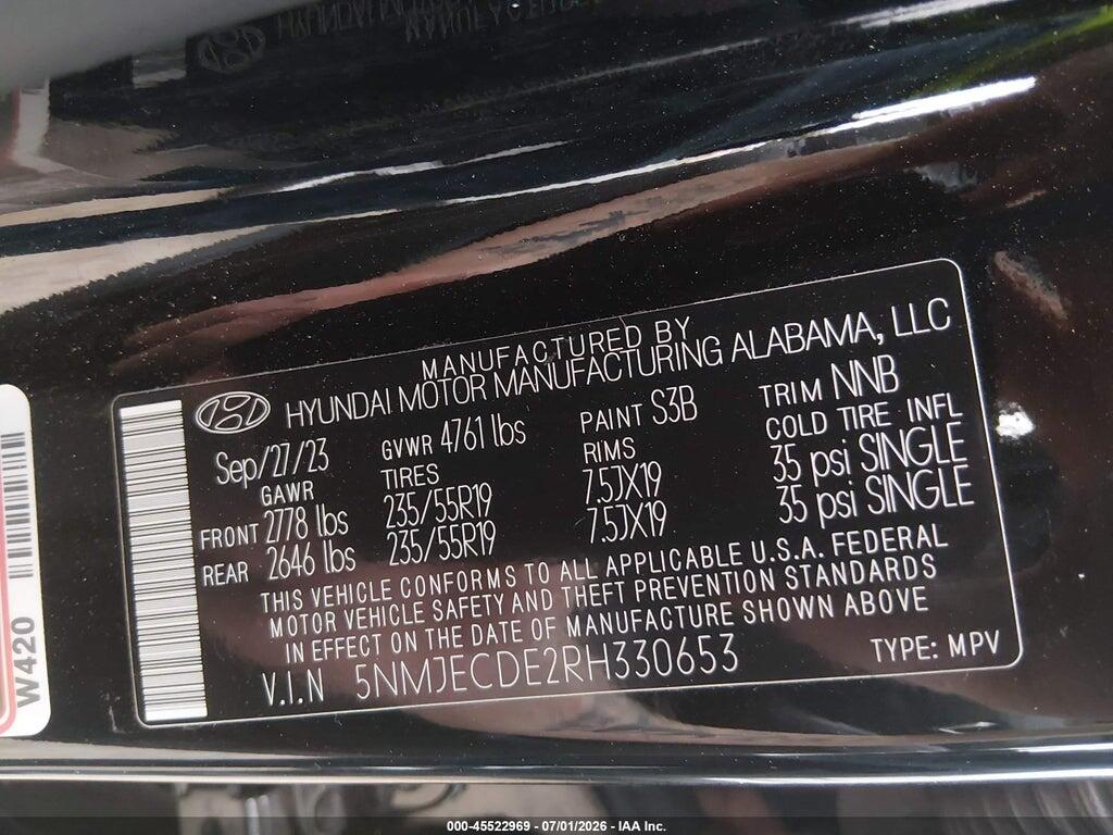5NMJECDE2RH330653 2024 HYUNDAI TUCSON photo no. 9