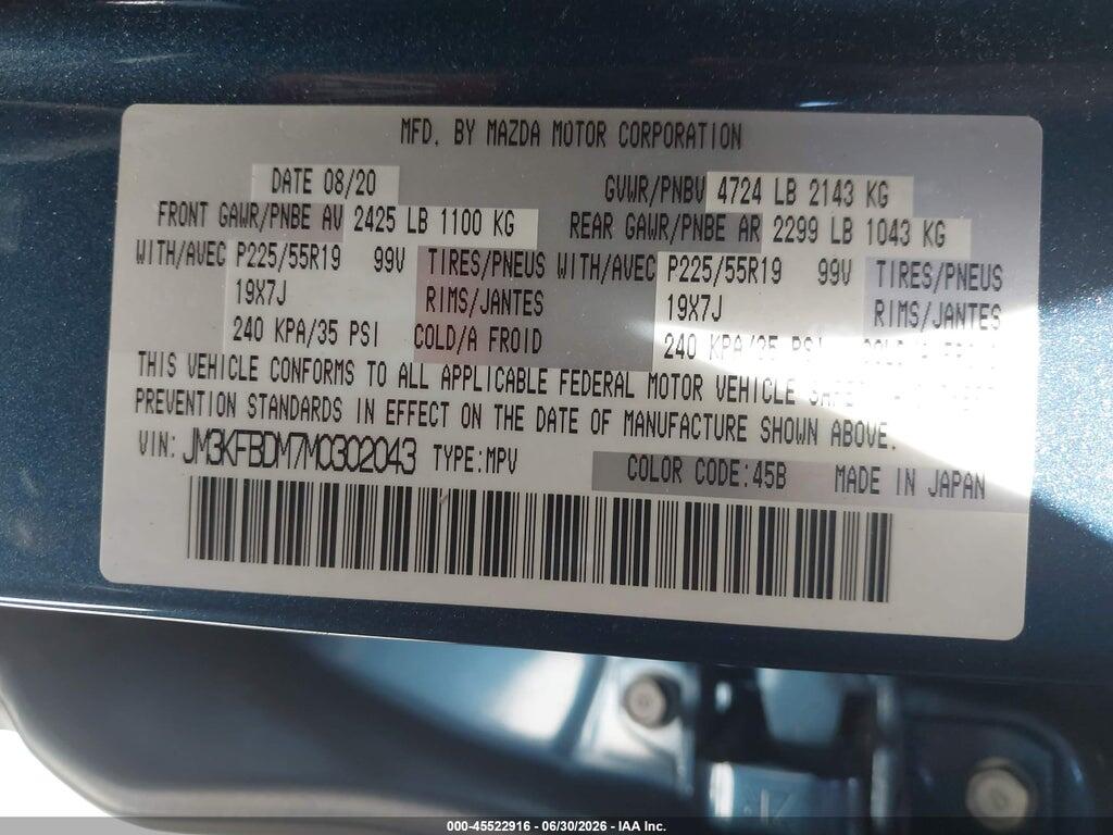 JM3KFBDM7M0302043 2021 MAZDA CX-5 photo no. 9