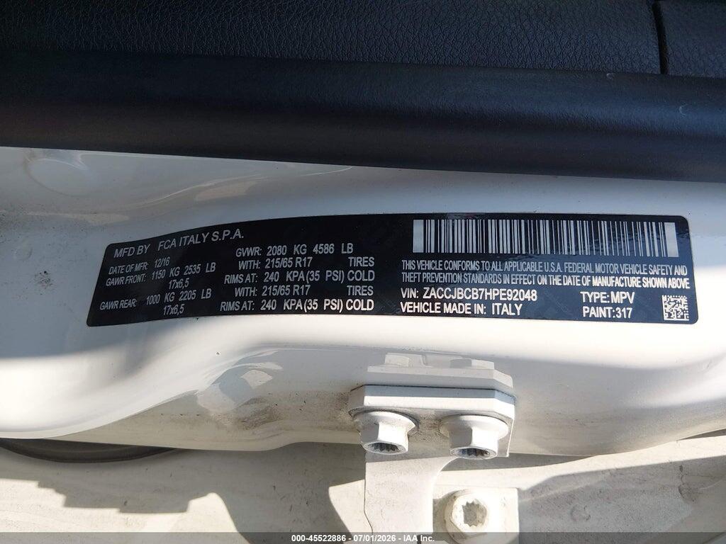 ZACCJBCB7HPE92048 2017 JEEP RENEGADE photo no. 9