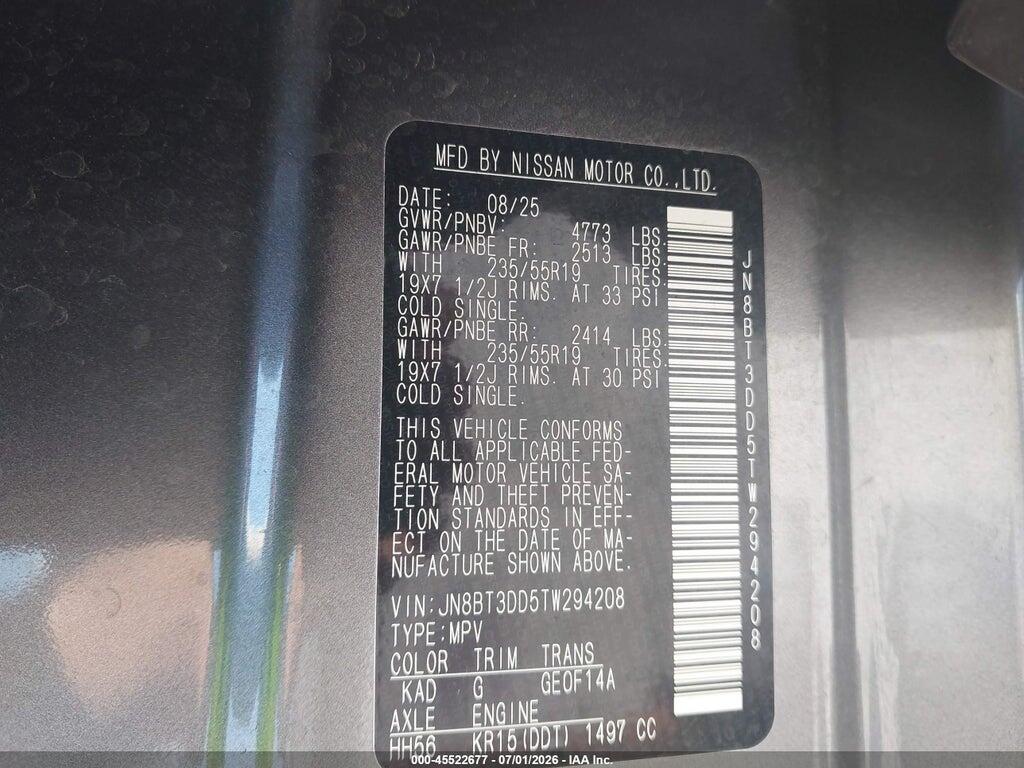 JN8BT3DD5TW294208 2026 NISSAN ROGUE photo no. 9