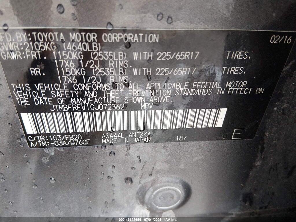 JTMBFREV1GJ072362 2016 TOYOTA RAV4 photo no. 9