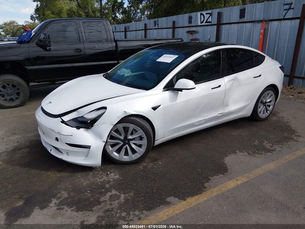 5YJ3E1EB3NF199665 2022 TESLA MODEL 3 photo no. 2