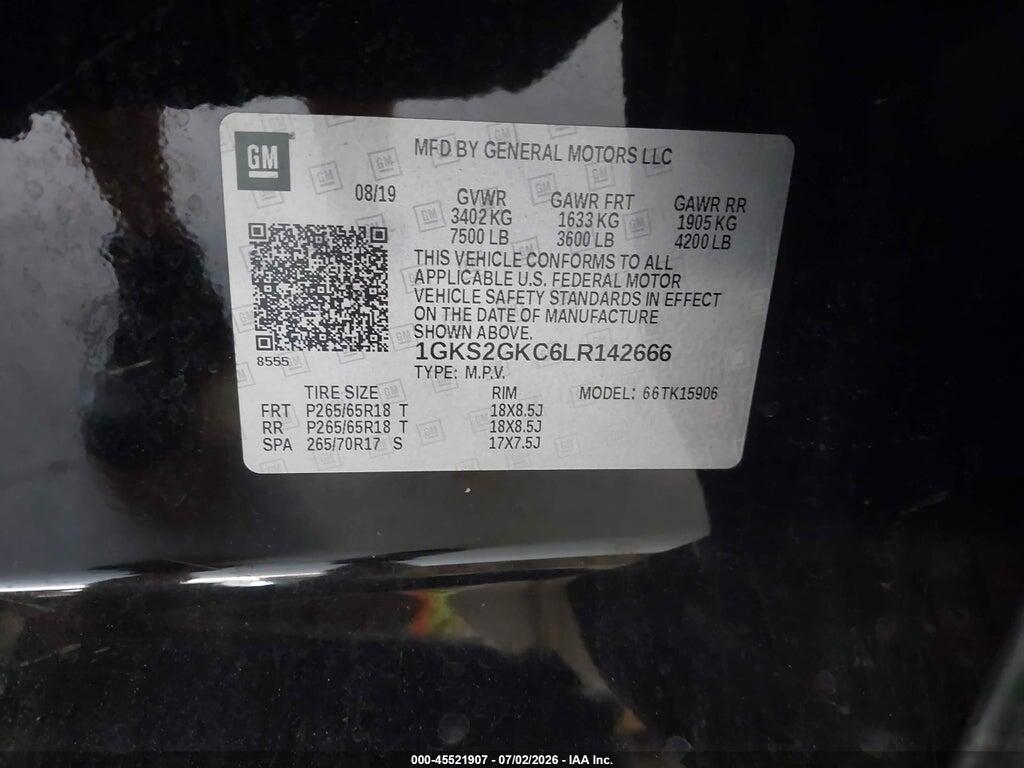 1GKS2GKC6LR142666 2020 GMC YUKON XL photo no. 9