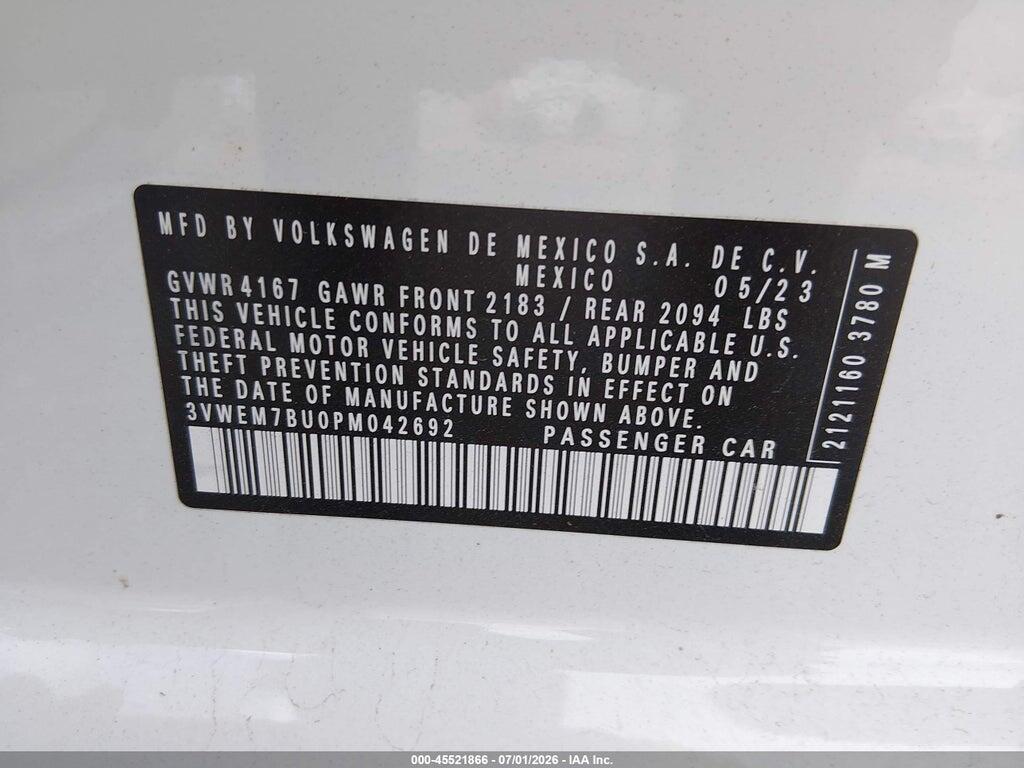 3VWEM7BU0PM042692 2023 VOLKSWAGEN JETTA photo no. 9