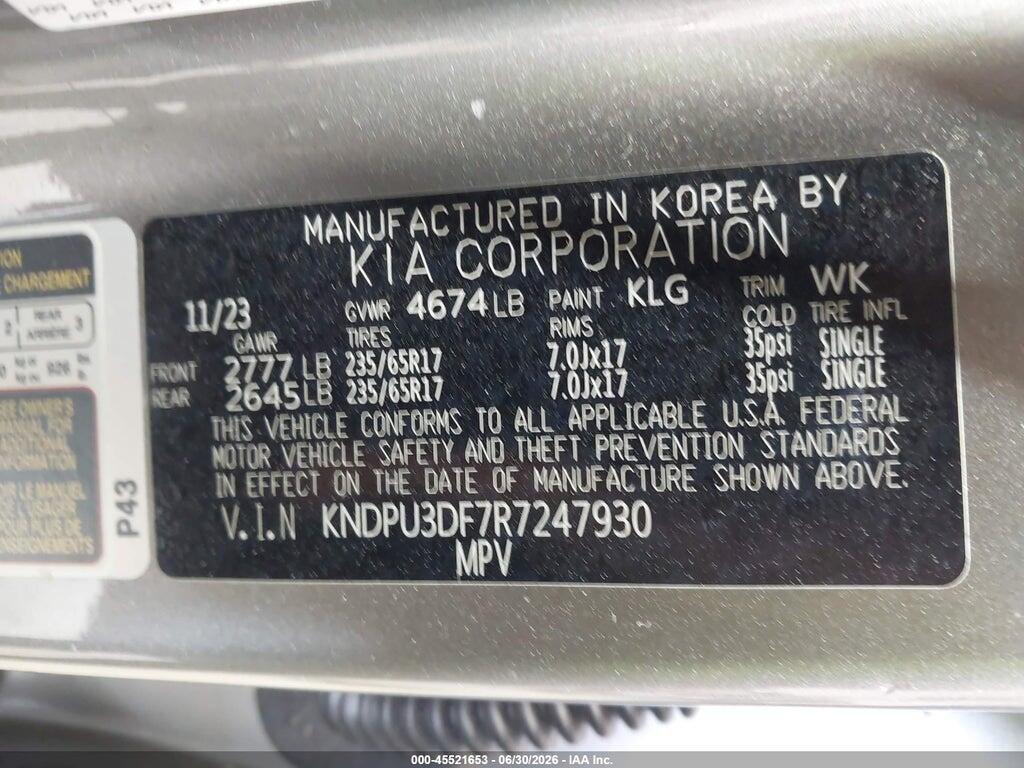 KNDPU3DF7R7247930 2024 KIA SPORTAGE photo no. 9
